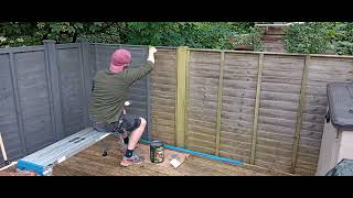 Fence painting ASMR 4  Cuprinol Silver Copse [upl. by Naugan]