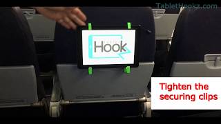 TabletHookz ® v20  Tablet Hook  How to watch your ipad on the plane using TabletHookz [upl. by Bolger]