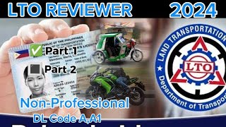 Part 1 of 2 LTO exam reviewer I ENGLISH NonProfessional Drivers License 2024 [upl. by Talbot]