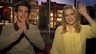 Andrew Garfield and Emma Stone said Namaste 🙏 🇮🇳 [upl. by Nosyarg]