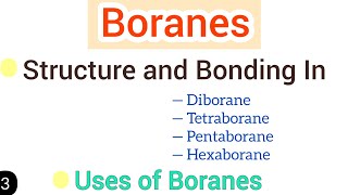 Boranes structure and bonding in B2H6 B4H10 B5H9 and B6H10  Uses of boranes  simplified [upl. by Eerb646]