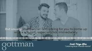 Understand First Speak Second The Gottman Method Relationship Advice [upl. by Largent]