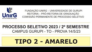 Vestibular de Medicina Unirg 20232CAMPUS GURUPITO  Função horária do movimento [upl. by Nuyh]