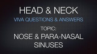 11n  HEAD amp NECK  VIVA QUESTIONS amp ANSWERS [upl. by Nommad]