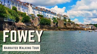 FOWEY Cornwall  4K Narrated Walking Tour  Lets Walk 2023 [upl. by Pellet186]