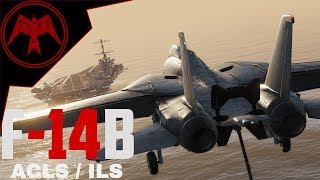 DCS F14 Tomcat Automatic carrier landing system and ILS Tutorial [upl. by Encratia]