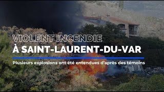 Les impressionnantes images de lincendie à louest de Nice [upl. by Maxia]