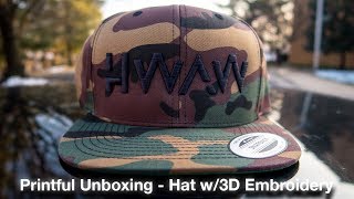 Printful Unboxing  Yupoong Hat w3D Embroidery [upl. by Bendicty]