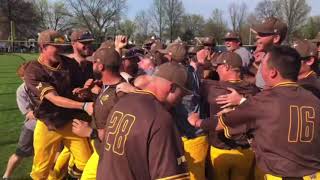 Coaches into Dogpile after JCU Sweep  Baldwin Wallace Baseball [upl. by Kezer603]