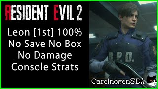 Resident Evil 2 Remake  Leon 1st No Item Box No Save No Damage 100 [upl. by Gabi]