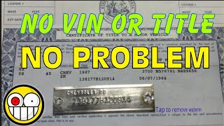 How to get a VIN number and title for your car [upl. by Leribag]