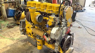 Converting a Caterpillar 3406E Diesel Engine to a Different Application and Test Running It [upl. by Pirozzo]