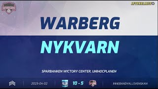 HIGHLIGHTS  Playoff 2 Match 1  Warberg vs Nykvarn  2 april [upl. by Eniamert53]