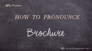 How to Pronounce Brochure Real Life Examples [upl. by Arley]