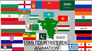 Countries with Stan in their Names  Flag animation [upl. by Aekim]