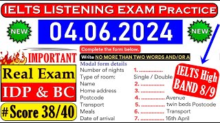 IELTS LISTENING PRACTICE TEST 2024 WITH ANSWERS  04062024 [upl. by Aneelehs958]