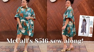 McCall’s 8516 view A sew along  how to sew a caftan  step by step tutorial [upl. by Fiedler237]