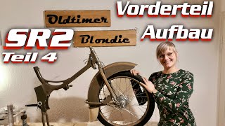 Simson SR 2 Restaurierung Teil 4 ZusammenbauEinbau Rahmen Schutzblech Vorderrad Technik Oldtimer [upl. by Lisandra]