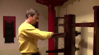 Sifu Sergio showing wooden dummy section one of Ip Man Wing Chun kung fu system [upl. by Ellimahs]