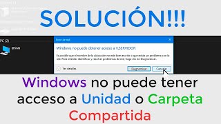 Windows no puede tener acceso a unidad o carpeta compartida Solución [upl. by Trudey]