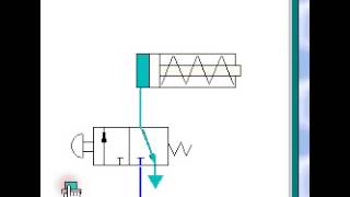 using a 3 2 NC valve to control a cylinder [upl. by Ayitahs]