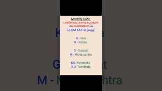 പശ്ചിമഘട്ടം കടന്നു പോകുന്ന സംസ്ഥാനങ്ങൾ  PSC memory Code  LDC  LSGI Secretary  ldc psc lgs gk [upl. by Bergeron]