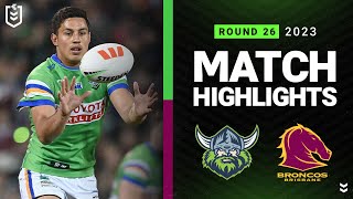 NRL 2023  Raiders v Broncos  Match Highlights [upl. by Nolyak]