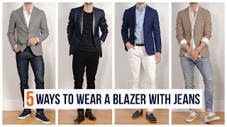 How to Wear A Blazer With Jeans  Casual Men’s Fashion  Spring Outfit Inspiration [upl. by Amelie574]