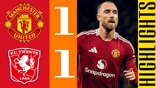 Christian Eriksen Goal  Manchester United vs Twente 11  UEFA Europa League 2425 [upl. by Armil]