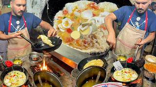 BEST OMELETTE MAKING  Karachi Street Food Perfect Omelet Cooking Double Anda Bhurji Ghotala Recipe [upl. by Gerardo]