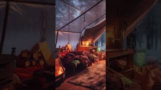 Relaxing Music in Cozy Tent snowfall winterambiance relaxingmusic relaxingsounds [upl. by Searby]