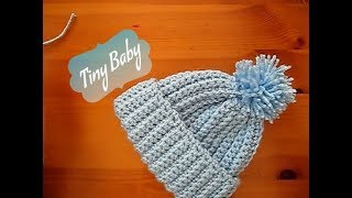 Easy Crochet Baby Premature hat Tiny Tutorial 10quot12quot Happy Crochet Club [upl. by Travers]