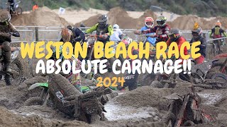 Weston Beach Race Absolute Carnage 2024  Moto Vlog 24 [upl. by Anilrats]