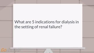 What are 5 indications for dialysis in the setting of renal failure [upl. by Vickey]