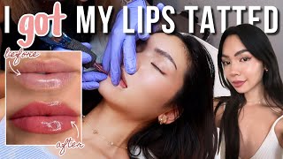 I got a lip blushing tattoo so you dont have to pain cost amp what to expect [upl. by Clayberg]