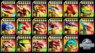 ALL MAX LEVEL 40 LIMITED  TOURNAMENT DINOSAURS JURASSIC WORLD [upl. by Kristy]