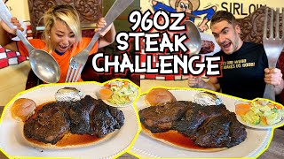 BIGGEST STEAK IN TEXAS CHALLENGE 85oz Steak in Relay Station in Plantersville TX RainaisCrazy [upl. by Anileh950]