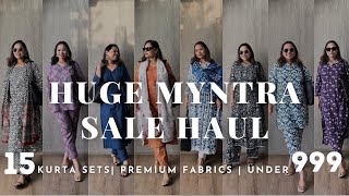 Huge Myntra Kurta Set Haul under Rs 999 Plus styling tips to elevate these outfits [upl. by Iaj]