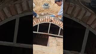 Brick curved arch door construction process [upl. by Artina]