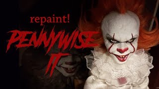 Repaint Pennywise IT Custom OOAK doll Apoxie Sculpt [upl. by Rexanne]