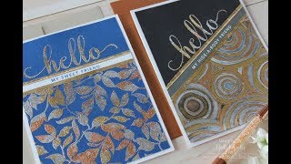 Simon Says Stamp  Gilding Flakes Hello Cards [upl. by Cita865]