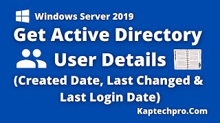 Get All Active Directory Users Details  Using PowerShell [upl. by Enyahs655]