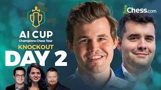 Nepomniachtchi v Magnus amp Mamedyarov v MVL Who Makes It To Winners Final  AI Cup 2023 Day 2 [upl. by Ozzy61]