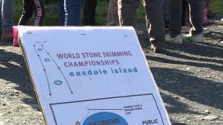 World Stone Skimming Championships take place in Scotland [upl. by Cowden]