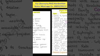 MSc 1st SemSTEREOCHEMISTRY amp CONFORMATION ANALYSIS Handmade Notes shorts [upl. by Eelarac]