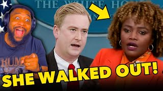 Karine Jean Pierre RAGE QUITS After Peter Doocy CHECKS HER For Calling Trump A quotTHREATquot [upl. by Rodgers]