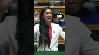 New Zealand MP HanaRawhiti MaipiClarke performed haka in parliament [upl. by Adniram408]