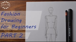 How to draw a woman body  fashion figure  Fashion drawing for beginners 2  Justine Leconte [upl. by Syl]