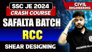 SSC JE Crash Course 2024  Safalta Batch  RCC  Shear Designing  Civil Engineering [upl. by Ruenhs903]