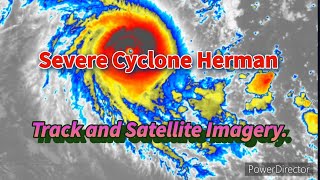 Severe Cyclone Herman Satellite Imagery [upl. by Nerrawed497]